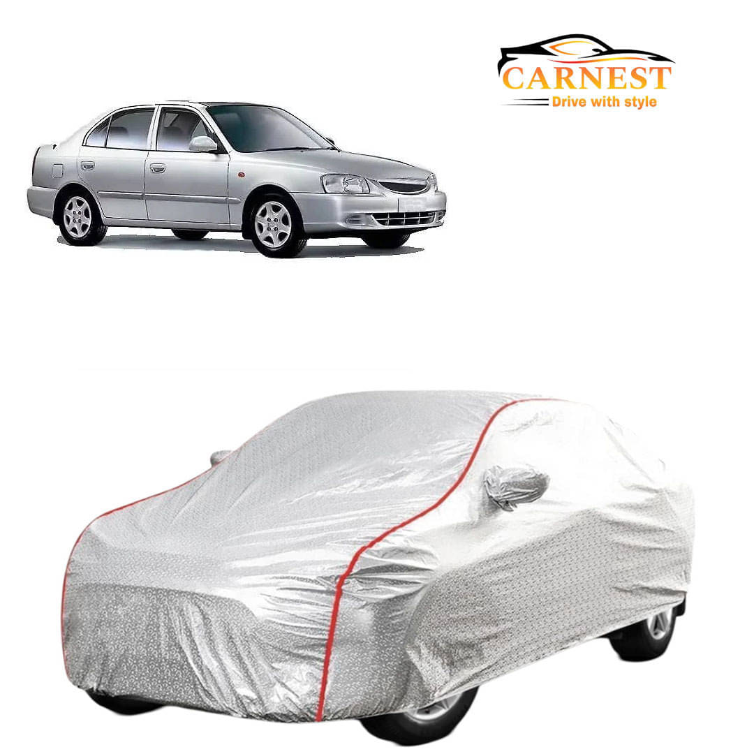     			CARNEST Car Body Cover for Hyundai Accent With Mirror Pocket ( Pack of 1 ) , Silver