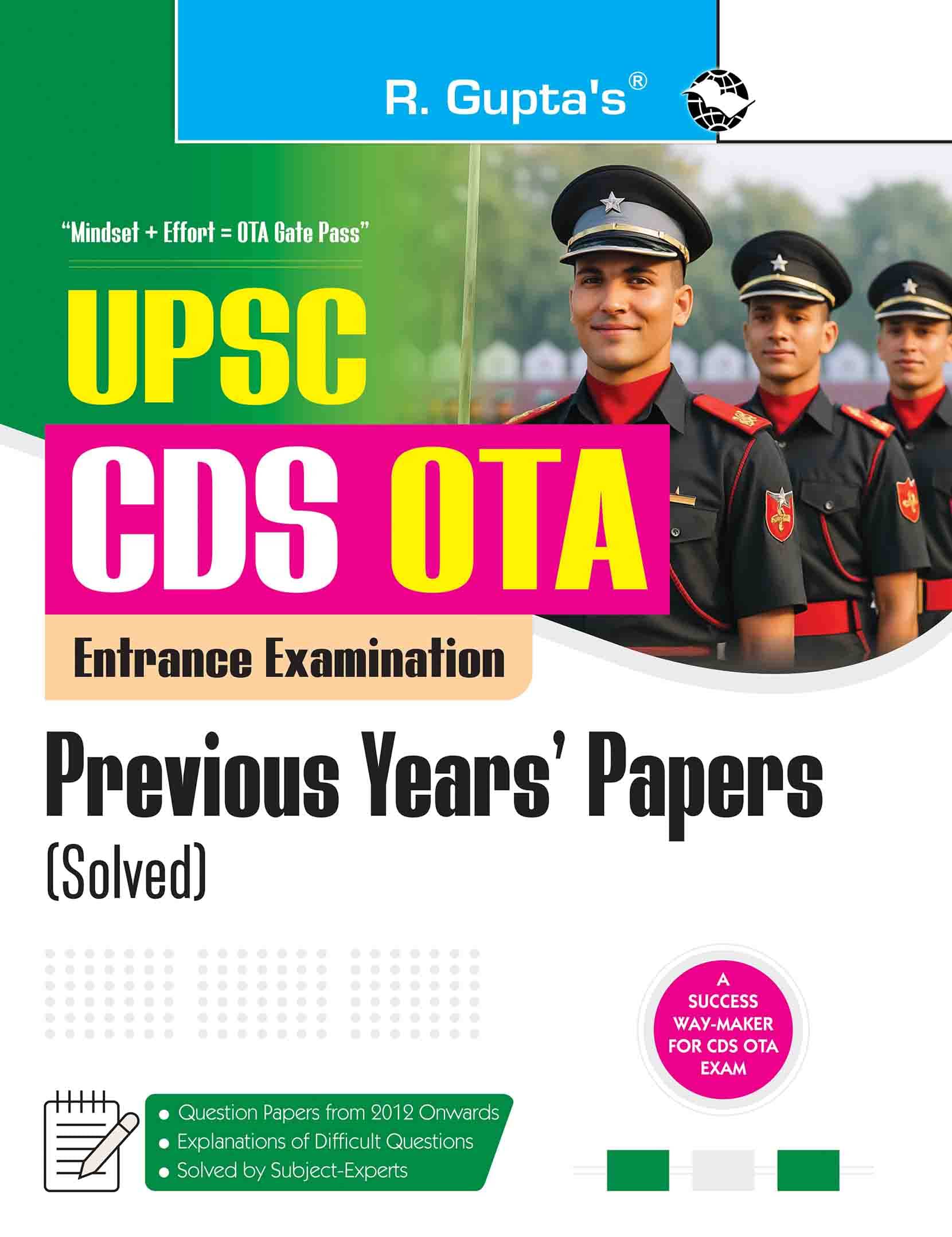 CDS OTA Entrance Examination – Previous Years' Papers (Solved)     			CDS OTA Entrance Examination – Previous Years' Papers (Solved)