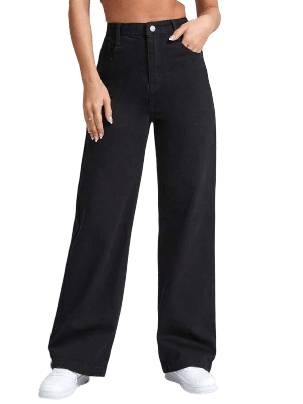     			CHALODIA Women's Relaxed Fit High-Rise Jeans ( Black )