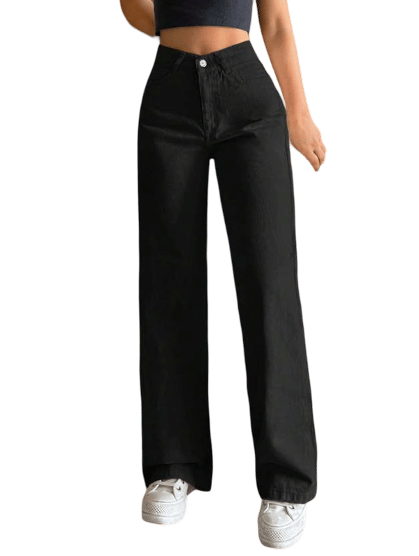     			CHALODIA Women's Relaxed Fit High-Rise Jeans ( Black )
