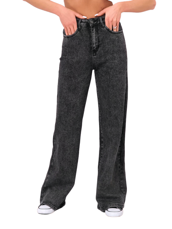     			CHALODIA Women's Relaxed Fit High-Rise Jeans ( Black )