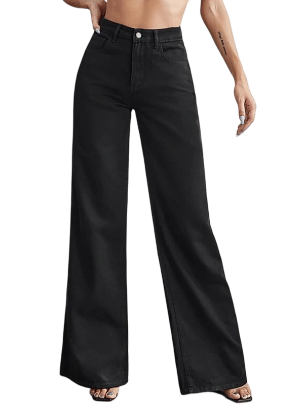     			CHALODIA Women's Relaxed Fit High-Rise Jeans ( Black )