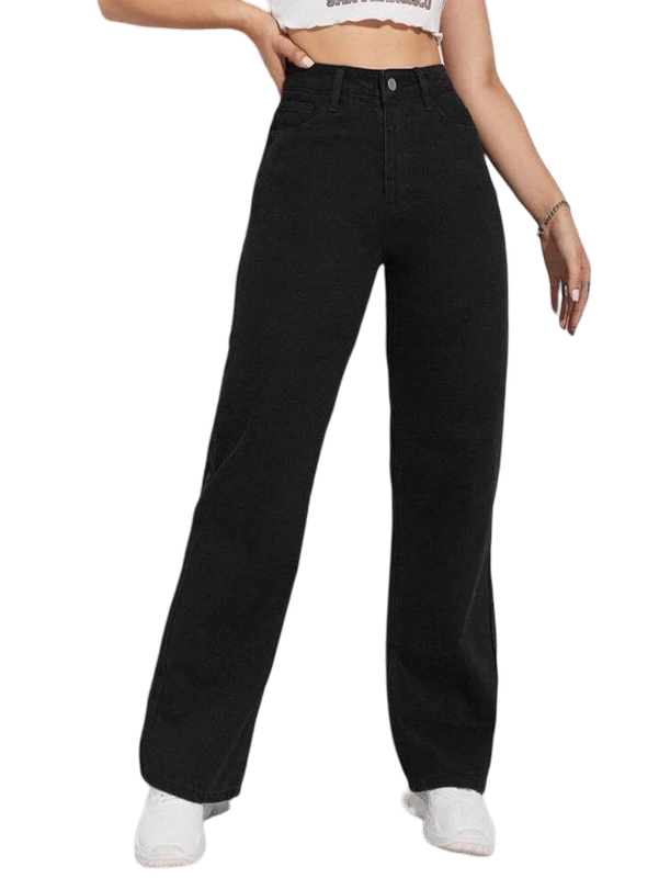     			CHALODIA Women's Relaxed Fit High-Rise Jeans ( Black )