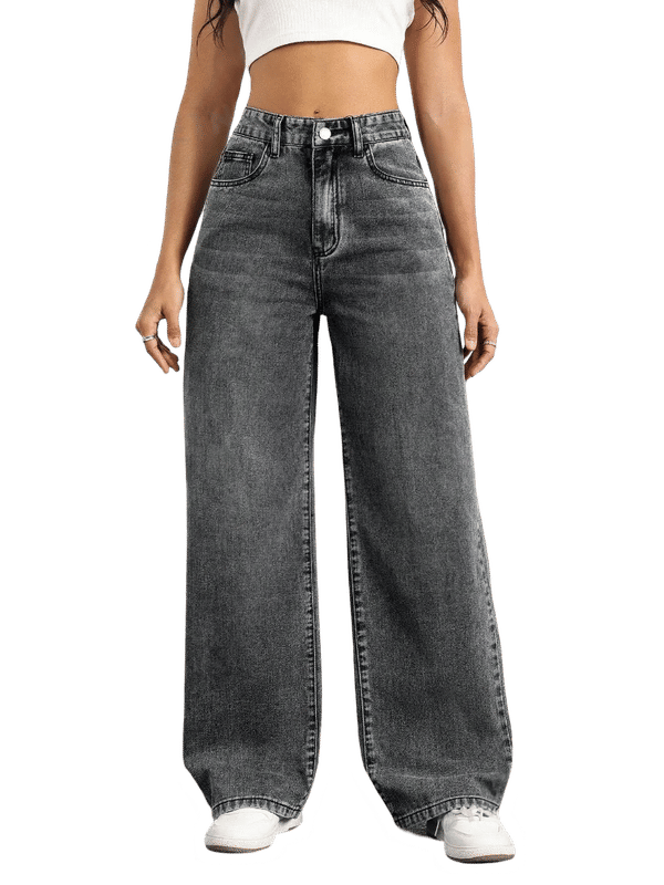     			CHALODIA Women's Relaxed Fit High-Rise Jeans ( Black )