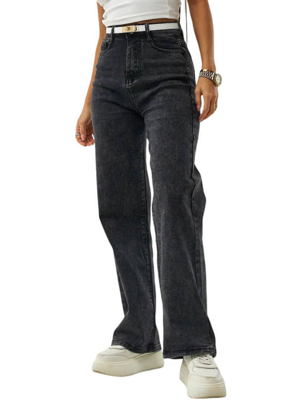     			CHALODIA Women's Relaxed Fit High-Rise Jeans ( Black )