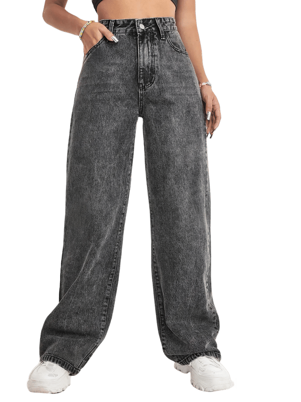     			CHALODIA Women's Relaxed Fit High-Rise Jeans ( Black )