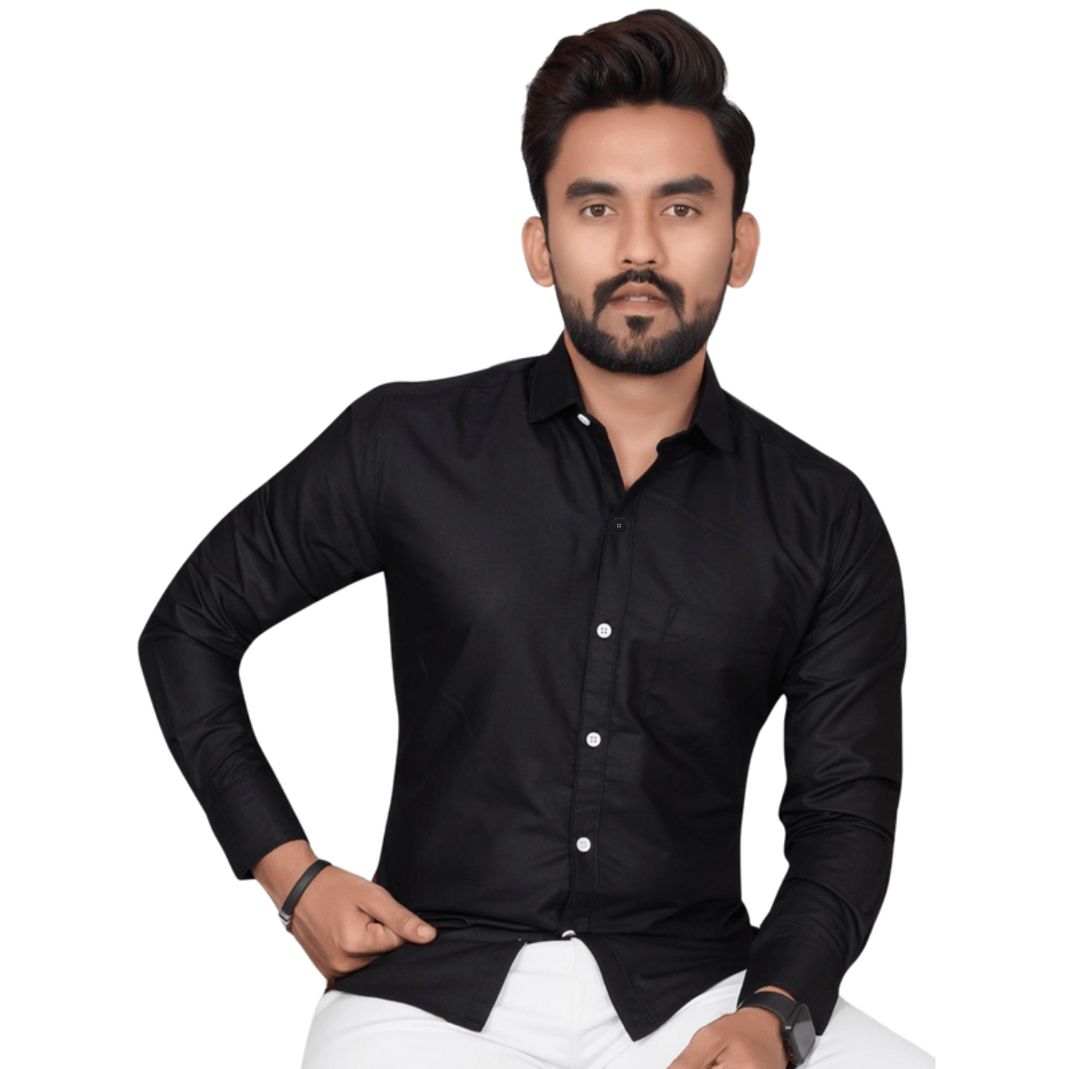 CLOSWIF 100% Cotton Regular Fit Solids Full Sleeves Men's Casual Shirt - Black ( Pack of 1 ) CLOSWIF 100% Cotton Regular Fit Solids Full Sleeves Men's Casual Shirt - Black ( Pack of 1 )