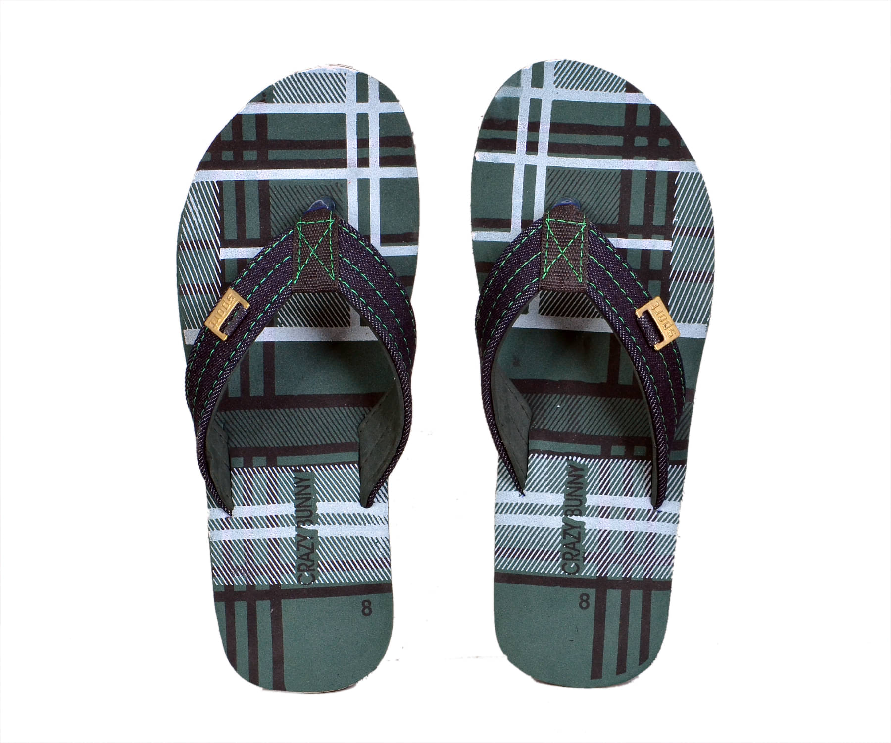     			Crazy Bunny Black Men's Thong Flip Flop