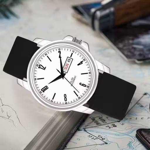     			EEWHI Black Silicon Analog Men's Watch