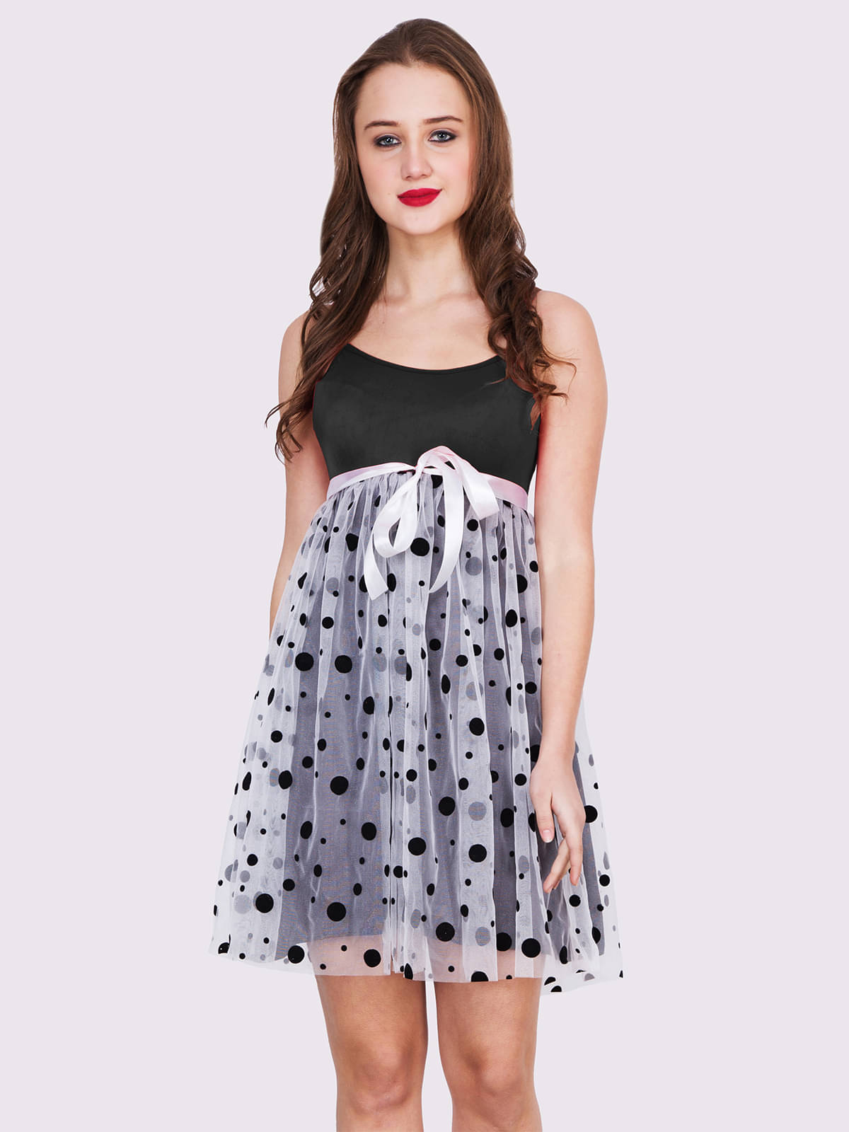     			Finian Women Net Self Design Fit & Flare Dress ( Multi Color )
