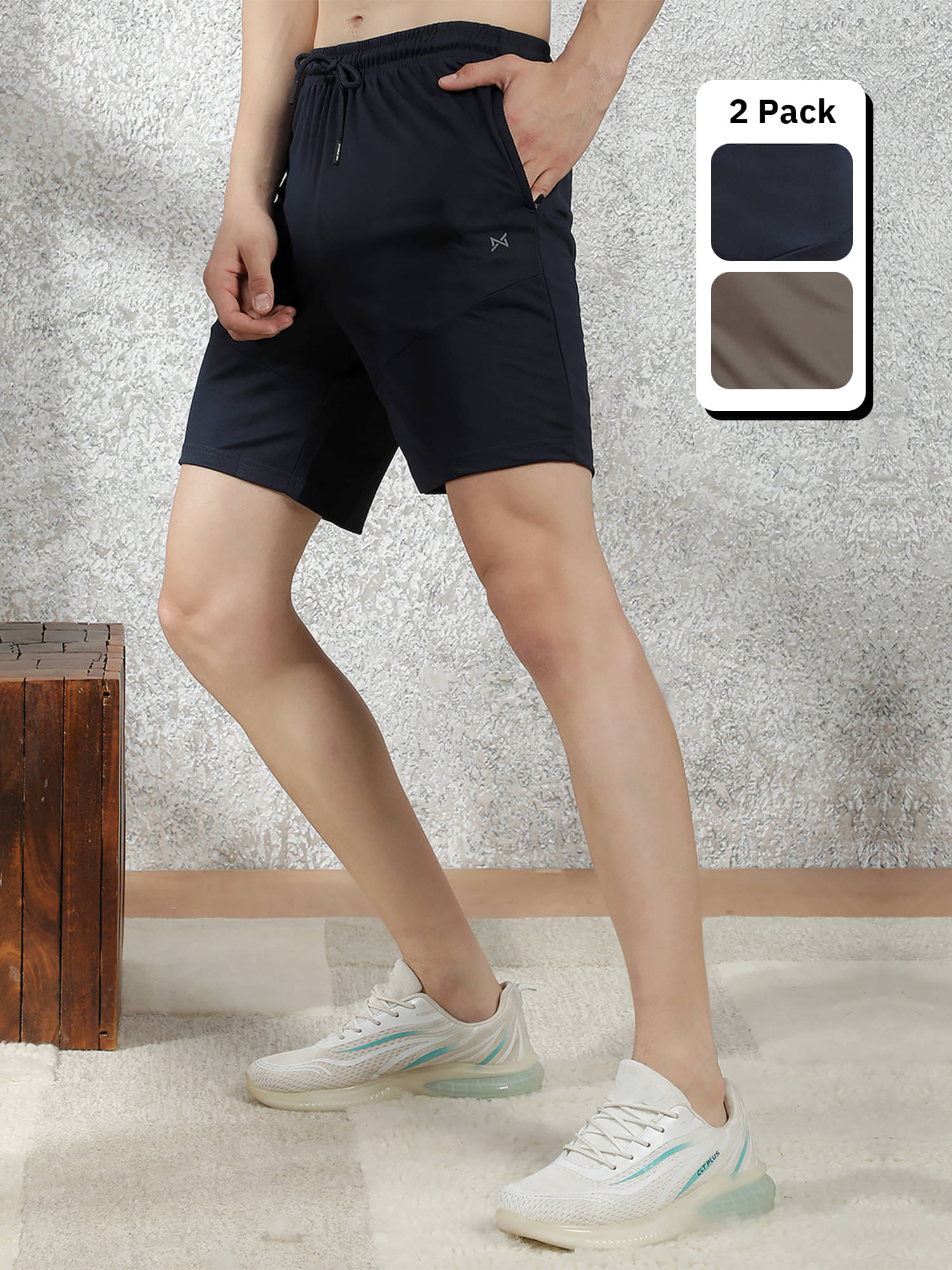     			Force NXT Multicolor Polyester Men's Gym Shorts ( Pack of 2 )