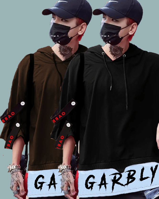     			GARBLY Men Cotton Blend Oversized Fit Self Design T-Shirt ( Multicolor )