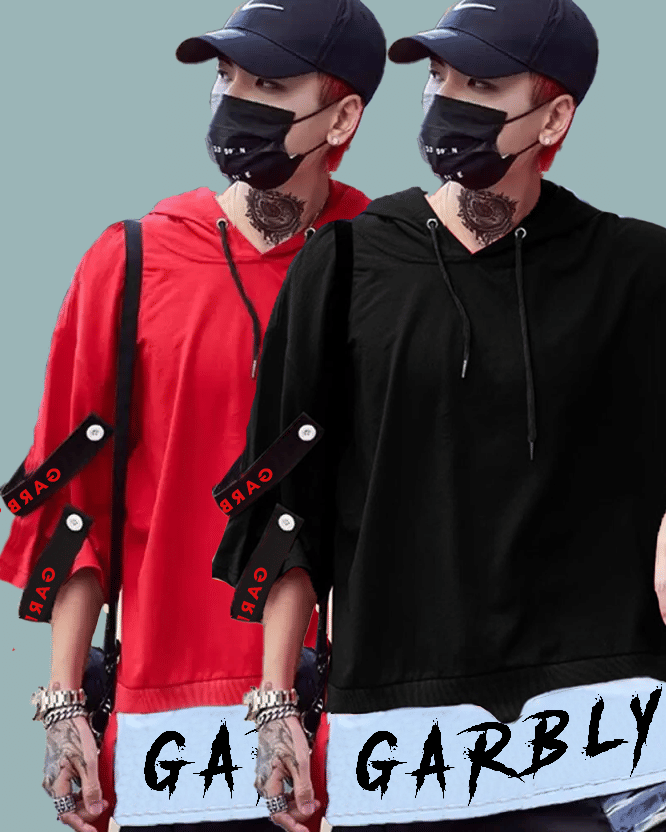 GARBLY Men Cotton Blend Oversized Fit Self Design T-Shirt ( Multicolor1 )     			GARBLY Men Cotton Blend Oversized Fit Self Design T-Shirt ( Multicolor1 )