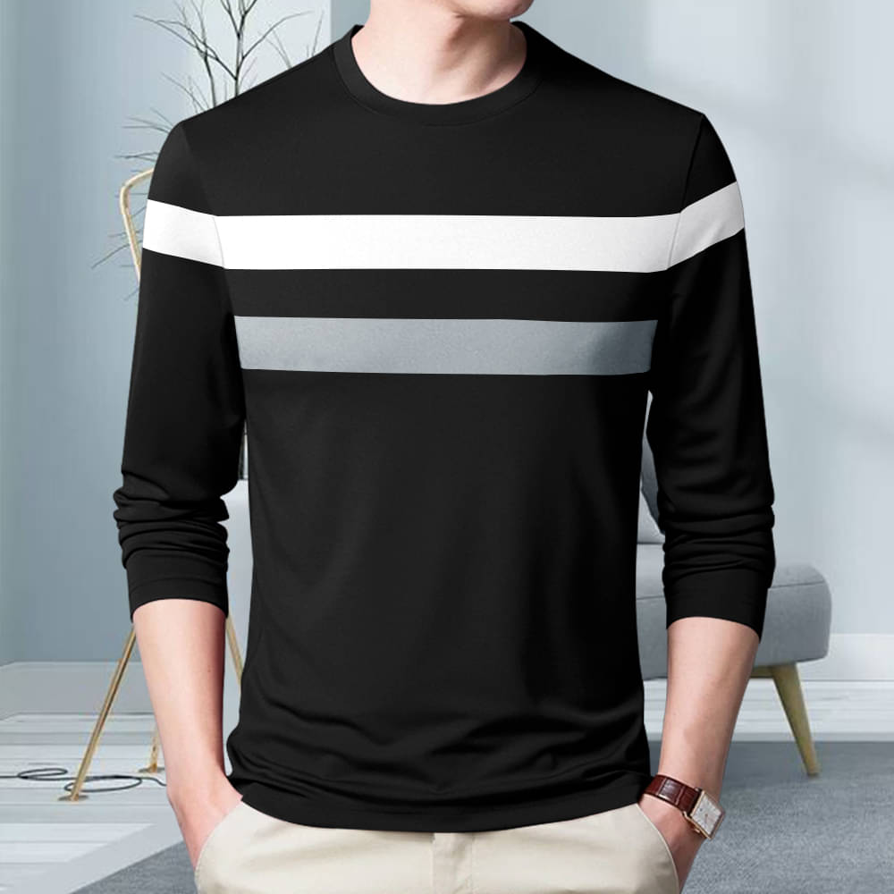 GARBLY Men Cotton Blend Regular Fit Colorblock T-Shirt ( Black ) GARBLY Men Cotton Blend Regular Fit Colorblock T-Shirt ( Black )