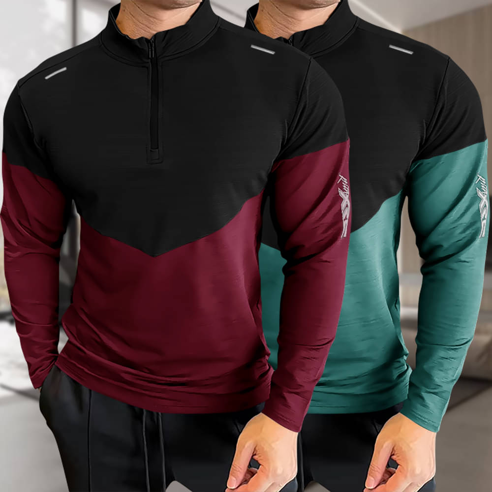     			GARBLY Men Polyester Regular Fit Colorblock T-Shirt ( Multicolor13 )