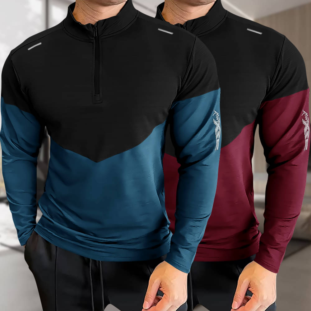     			GARBLY Men Polyester Regular Fit Colorblock T-Shirt ( Multicolor12 )