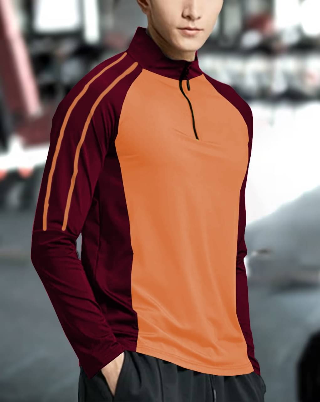 GARBLY Men Polyester Regular Fit Colorblock T-Shirt ( Orange ) GARBLY Men Polyester Regular Fit Colorblock T-Shirt ( Orange )