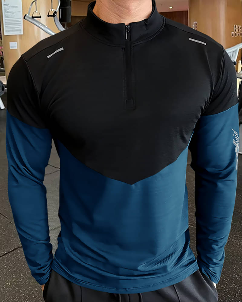 GARBLY Men Polyester Regular Fit Colorblock T-Shirt ( Blue ) GARBLY Men Polyester Regular Fit Colorblock T-Shirt ( Blue )