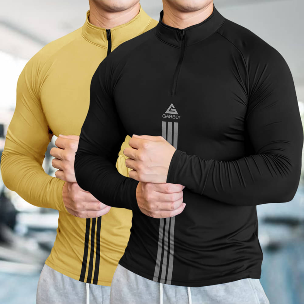     			GARBLY Men Polyester Regular Fit Solid T-Shirt ( Multicolor )