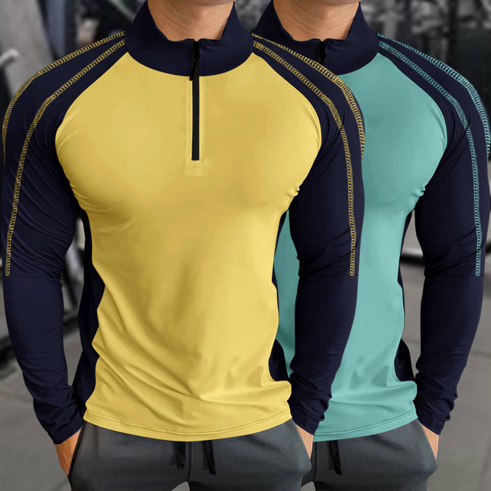 GARBLY Men Polyester Regular Fit Colorblock T-Shirt ( Navy ) GARBLY Men Polyester Regular Fit Colorblock T-Shirt ( Navy )