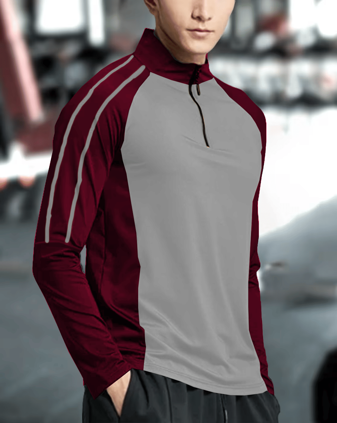     			GARBLY Men Polyester Regular Fit Colorblock T-Shirt ( Maroon )