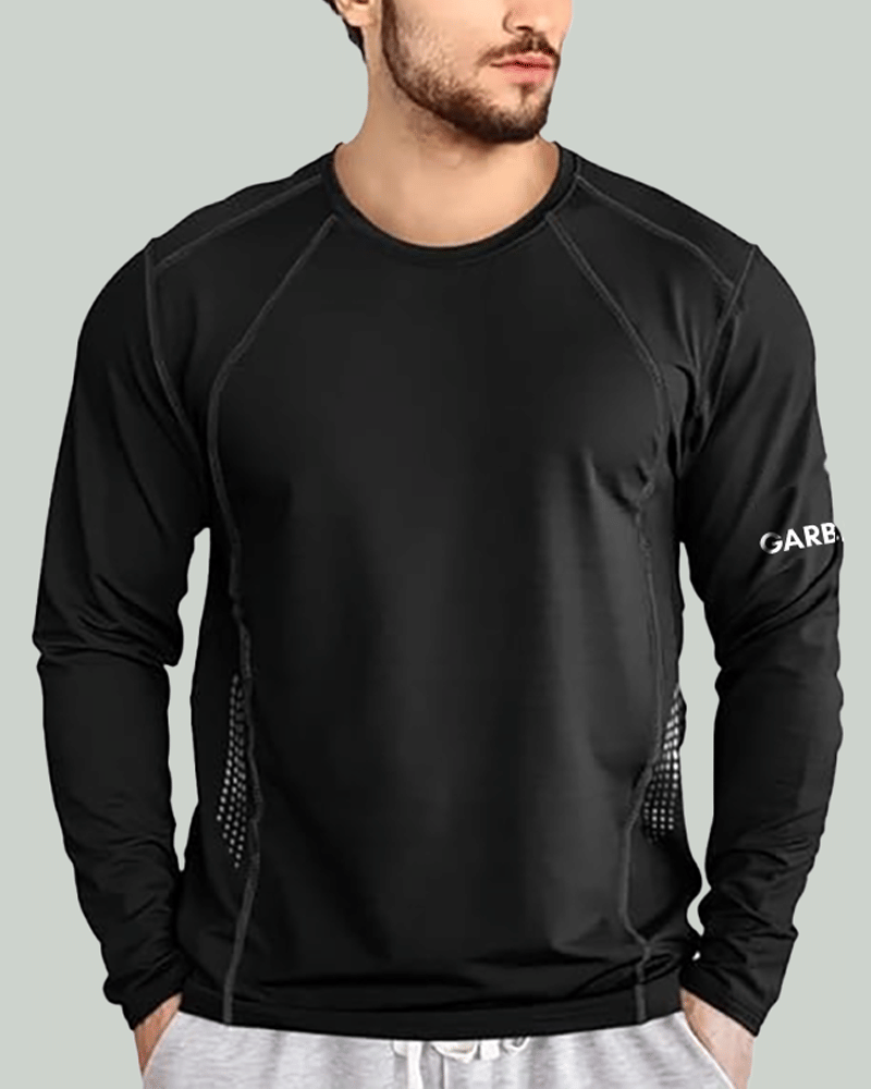 GARBLY Men Polyester Regular Fit Solid T-Shirt ( Black ) GARBLY Men Polyester Regular Fit Solid T-Shirt ( Black )