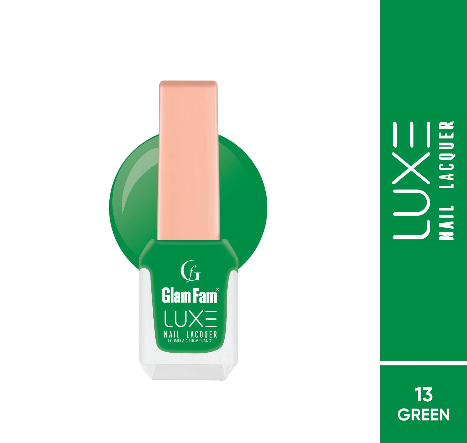    			GLAMFAM Green Nail Polish 12 ( Pack of 1 )