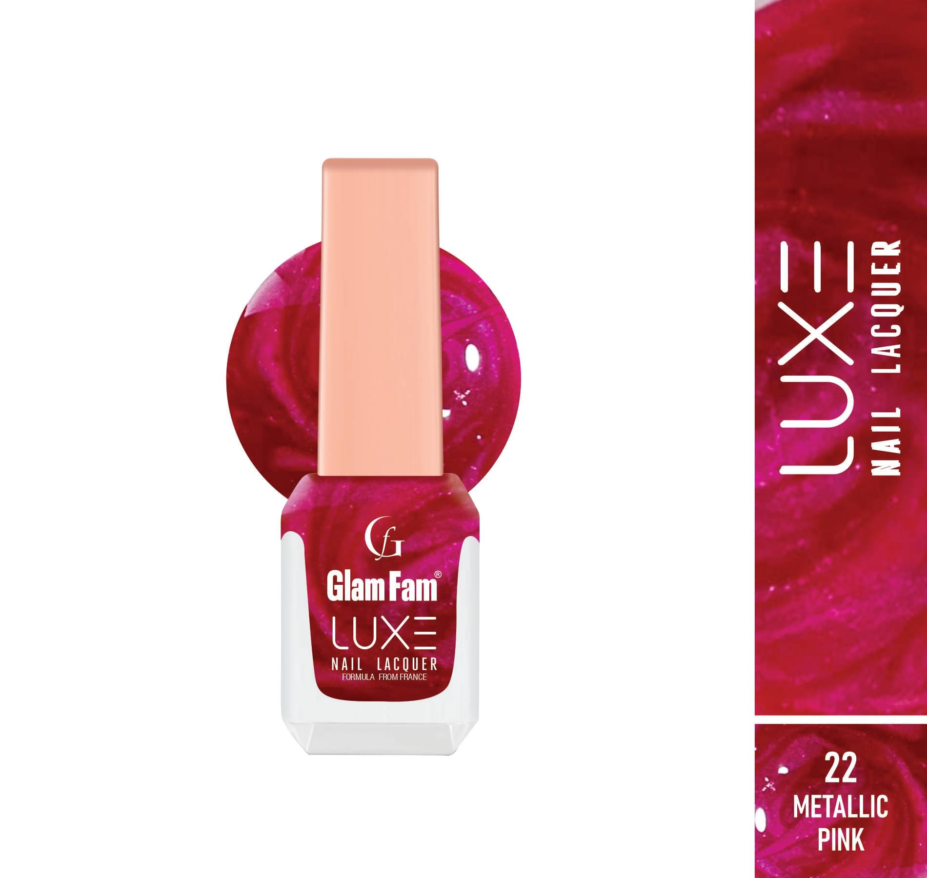     			GLAMFAM Pink Nail Polish 12 ( Pack of 1 )