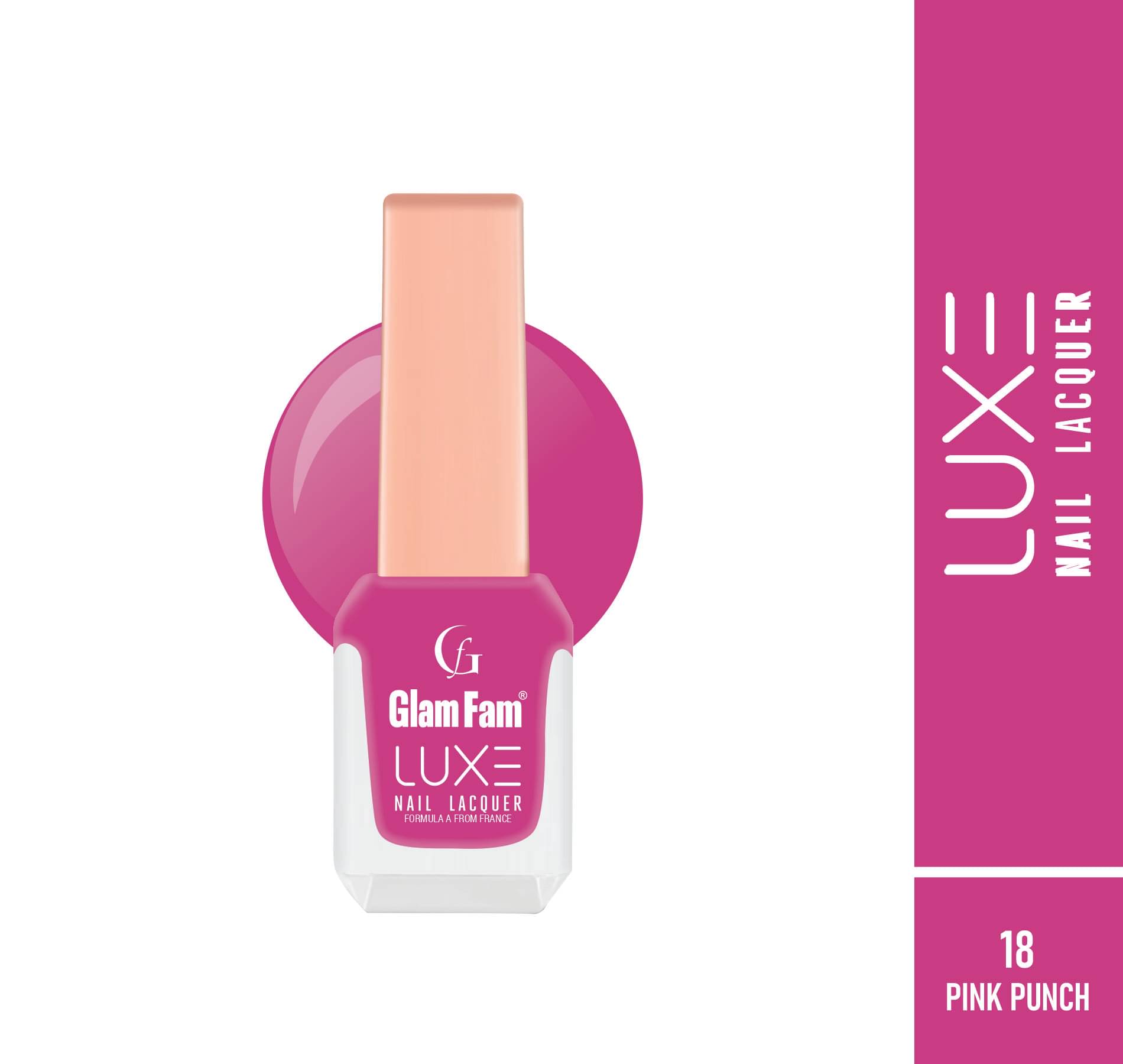    			GLAMFAM Pink Nail Polish 12 ( Pack of 1 )