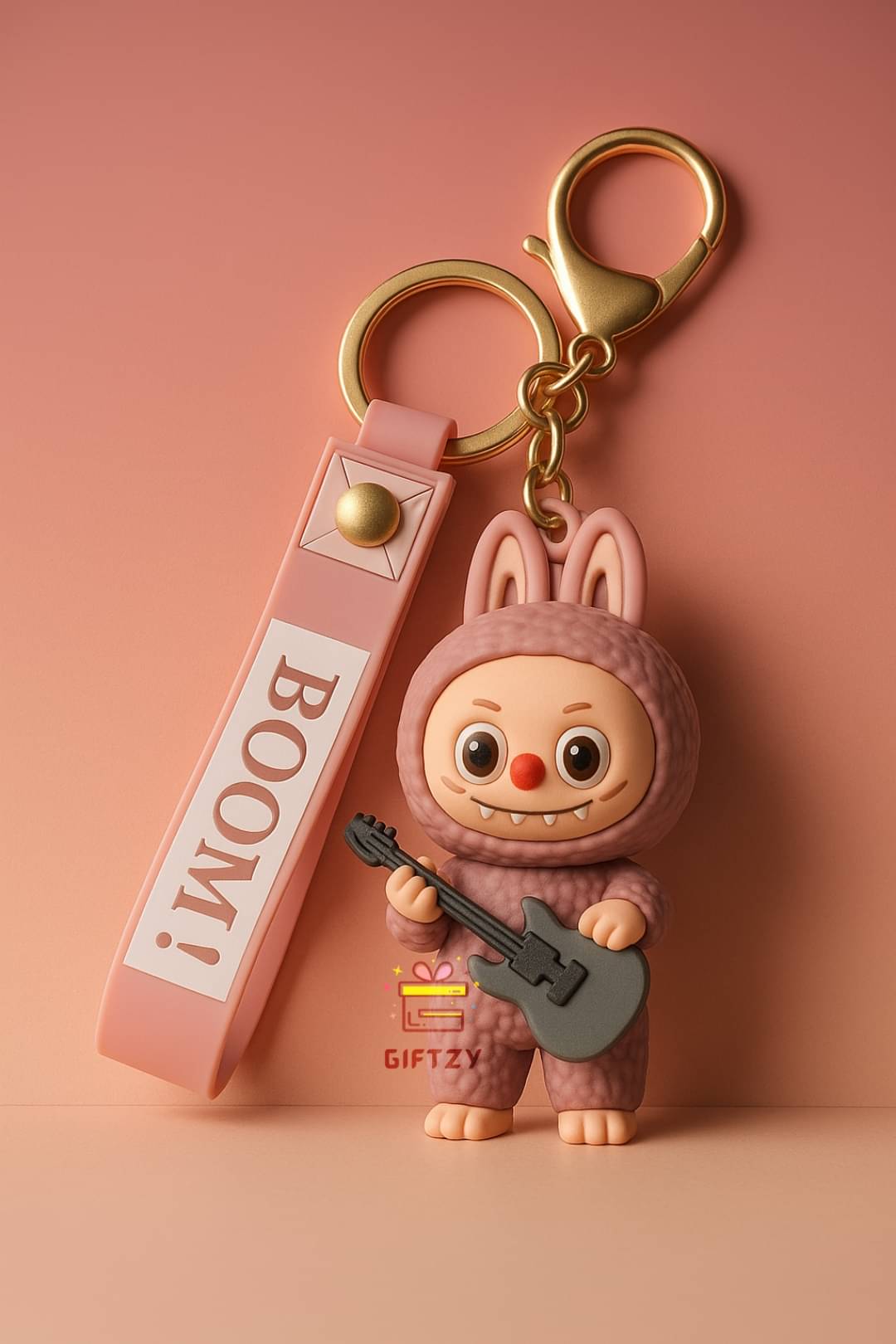     			Lavender Labubu Toy Keyring Labubu Doll Cartoon Silicone Keyring for Girls-teens Gifting Key Chain
