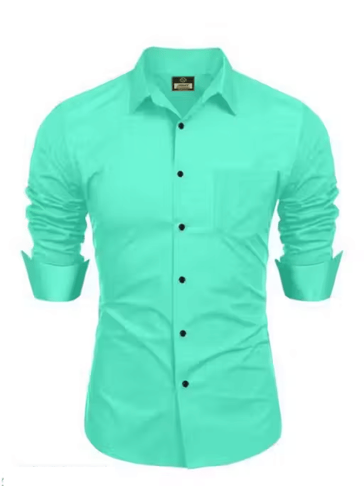 HS COLLECTION Cotton Blend Regular Fit Solids Full Sleeves Men's Casual Shirt - Sea Green ( Pack of 1 ) HS COLLECTION Cotton Blend Regular Fit Solids Full Sleeves Men's Casual Shirt - Sea Green ( Pack of 1 )