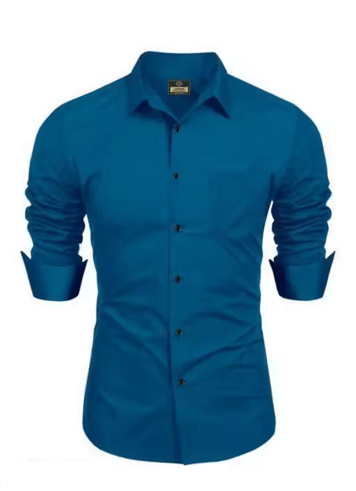     			HS COLLECTION Cotton Blend Regular Fit Solids Full Sleeves Men's Casual Shirt - Teal ( Pack of 1 )