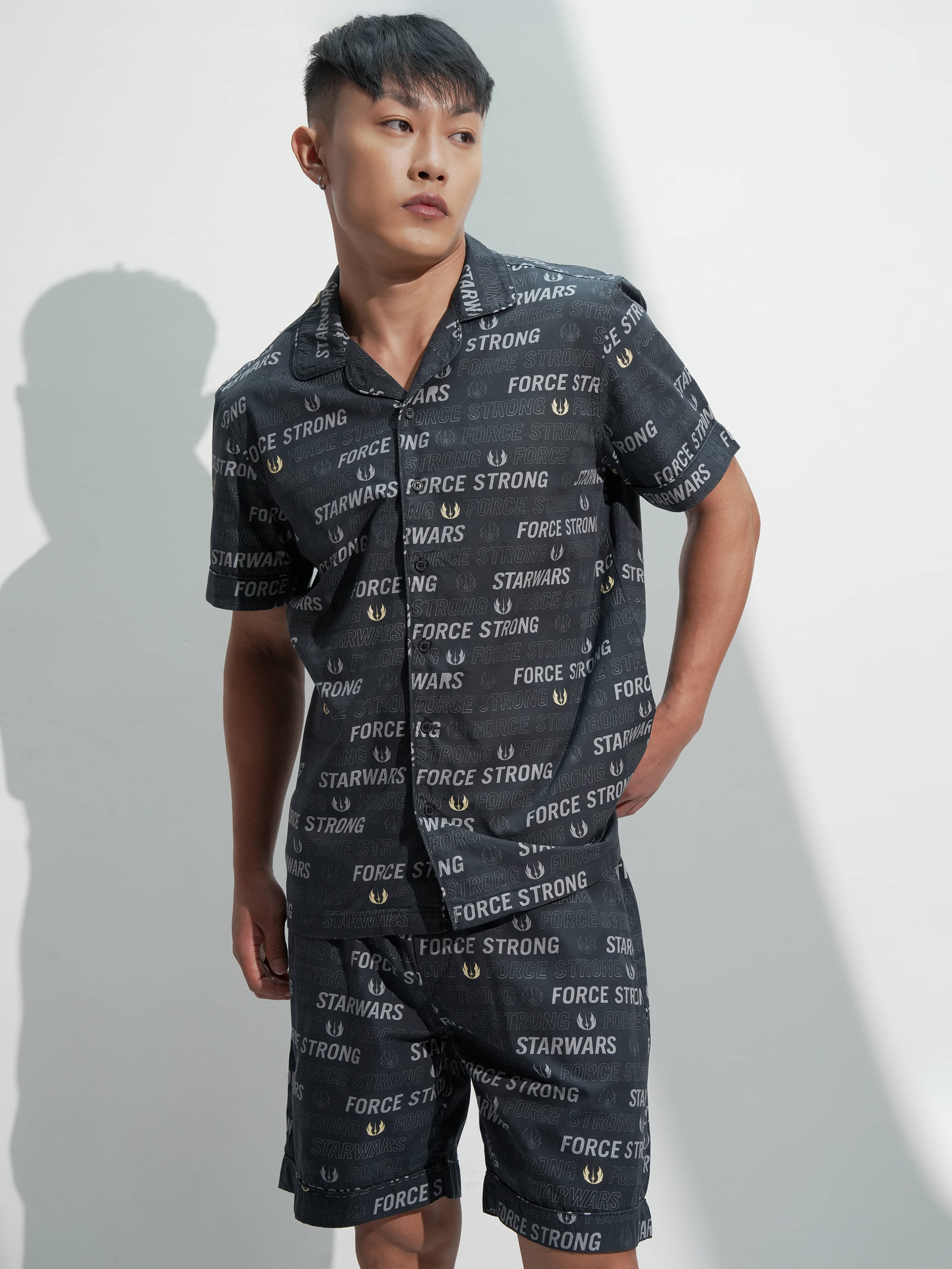     			Highlander Men's Shirt With Shorts Co-Ords Set ( Pack of 1 , Black )