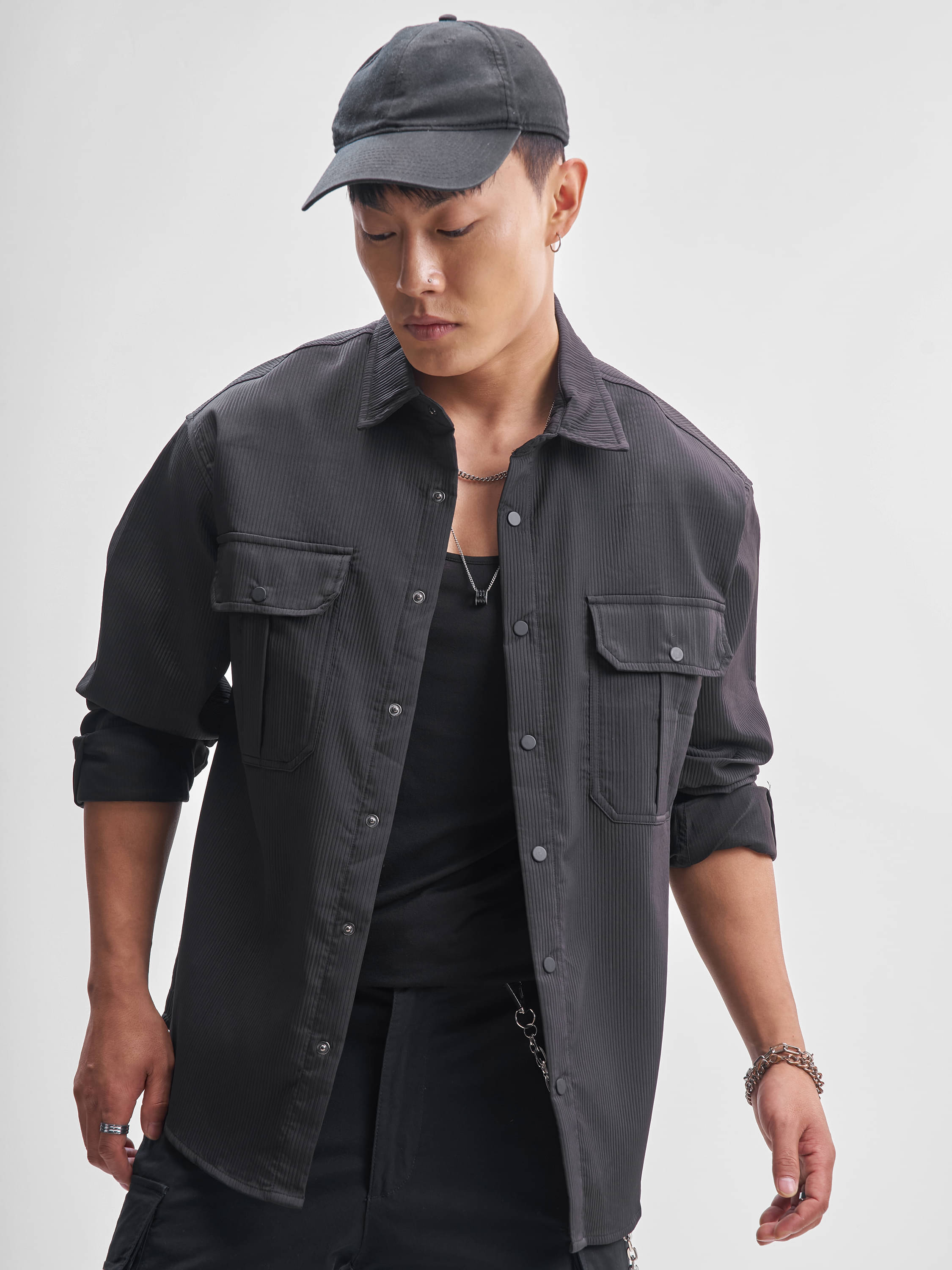 Highlander Polyester Relaxed Fit Self Design Full Sleeves Men's Casual Shirt - Black ( Pack of 1 ) Highlander Polyester Relaxed Fit Self Design Full Sleeves Men's Casual Shirt - Black ( Pack of 1 )