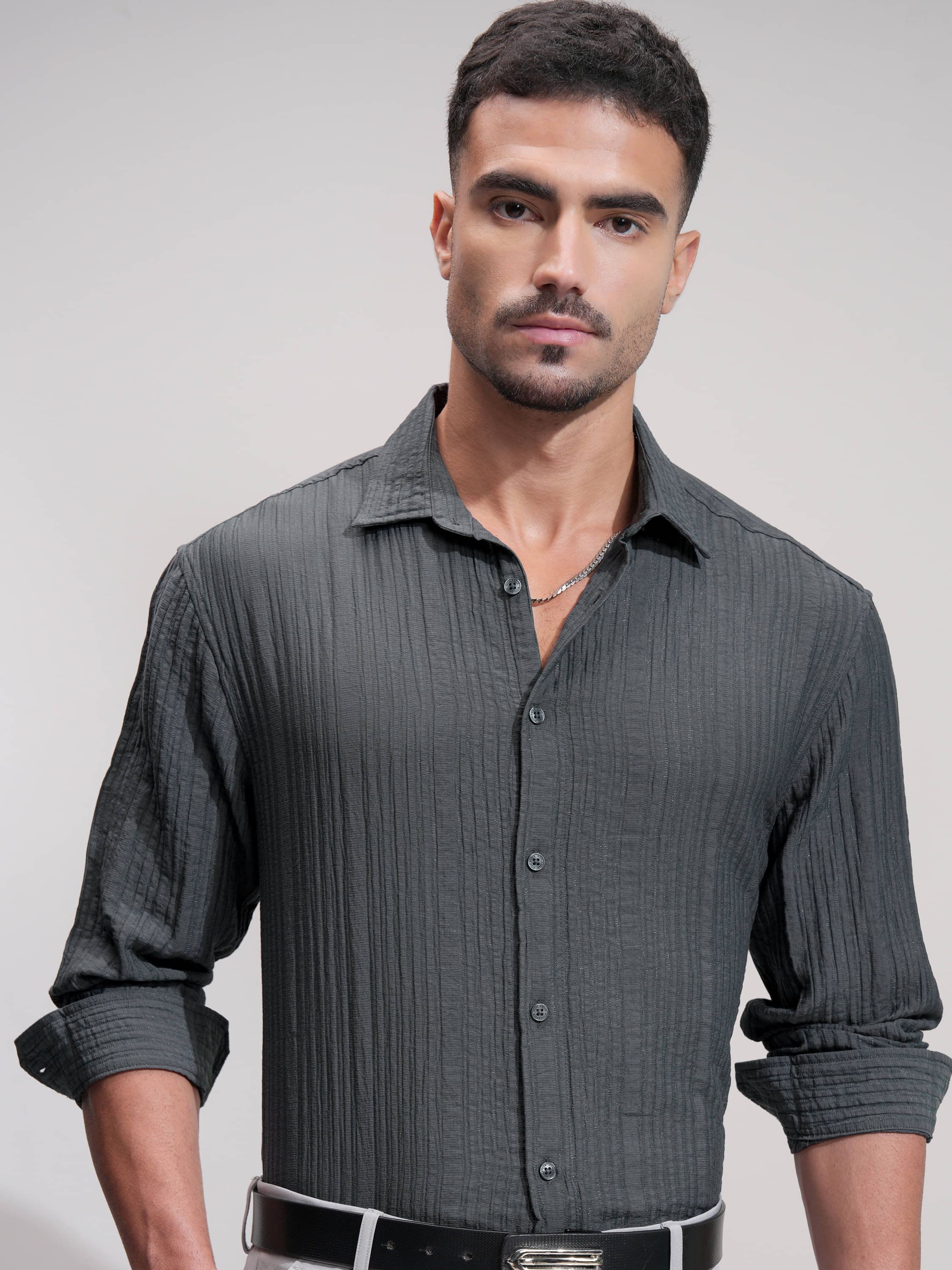 Highlander Viscose Relaxed Fit Self Design Full Sleeves Men's Casual Shirt - Grey ( Pack of 1 ) Highlander Viscose Relaxed Fit Self Design Full Sleeves Men's Casual Shirt - Grey ( Pack of 1 )