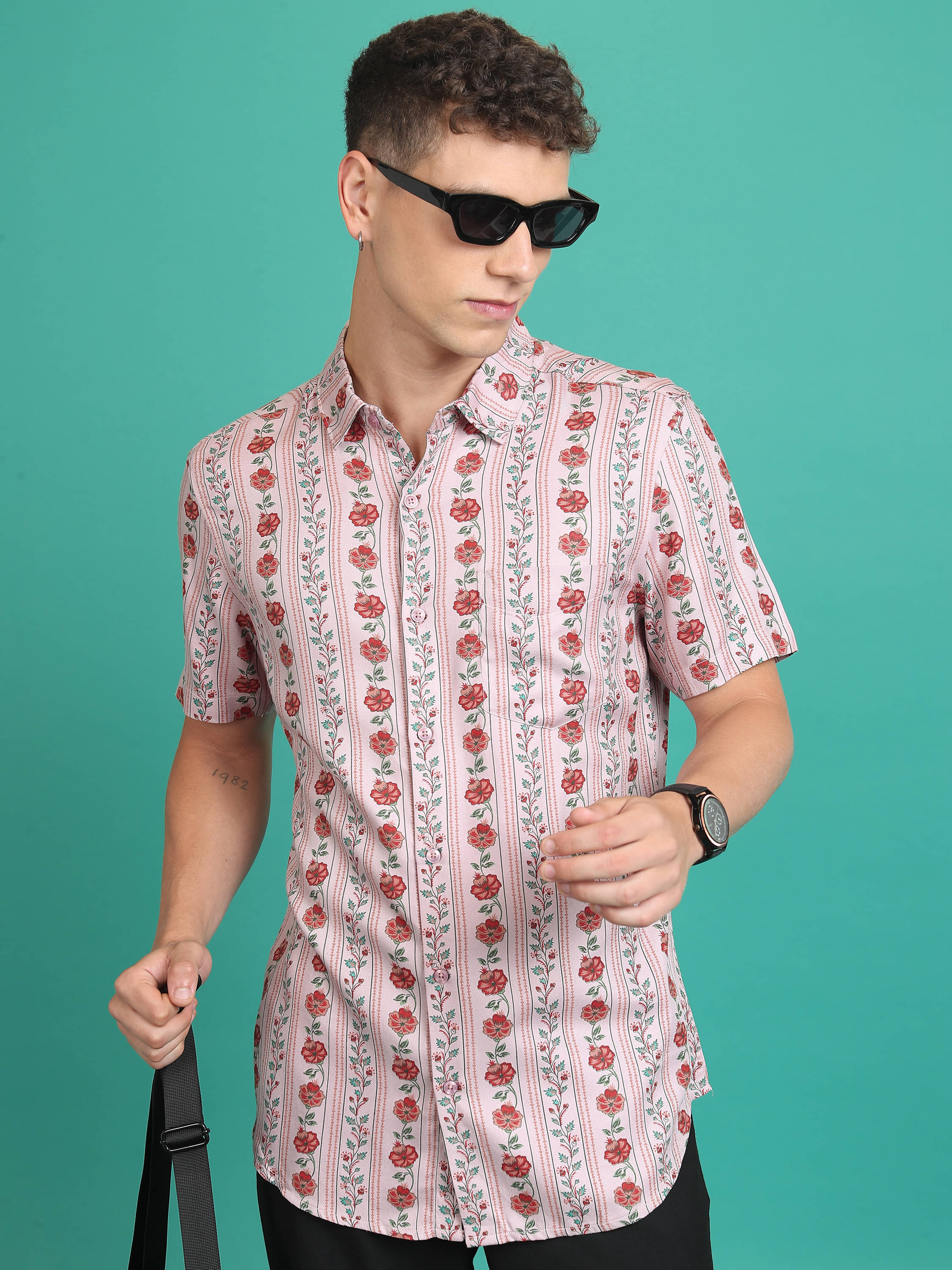 Highlander Viscose Slim Fit Printed Half Sleeves Men's Casual Shirt - Pink ( Pack of 1 )     			Highlander Viscose Slim Fit Printed Half Sleeves Men's Casual Shirt - Pink ( Pack of 1 )