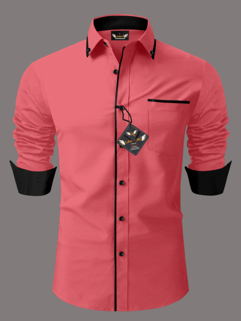     			LAXBON 100% Cotton Regular Fit Solids Full Sleeves Men's Casual Shirt - Pink ( Pack of 1 )