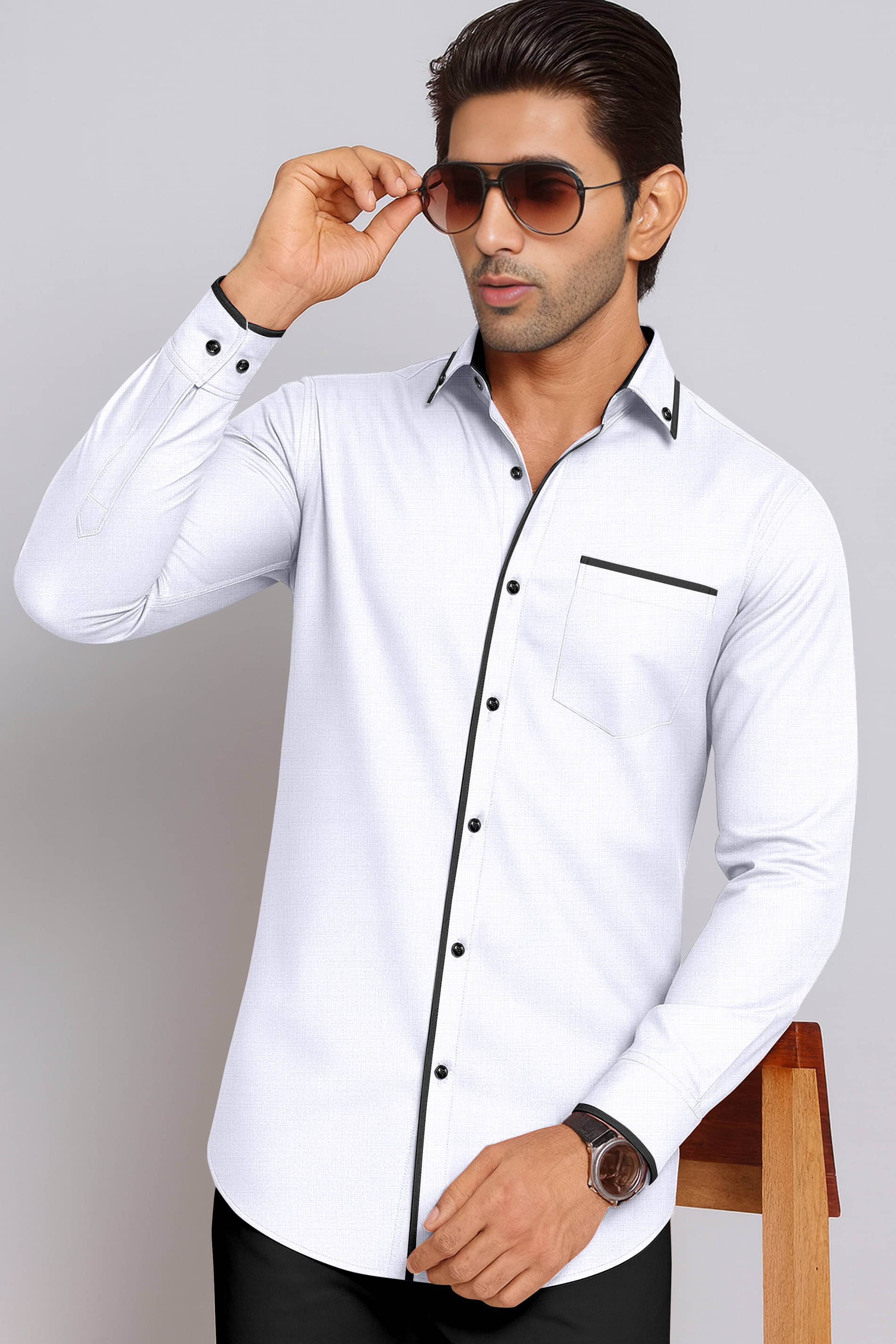     			LAXBON 100% Cotton Regular Fit Solids Full Sleeves Men's Casual Shirt - White ( Pack of 1 )