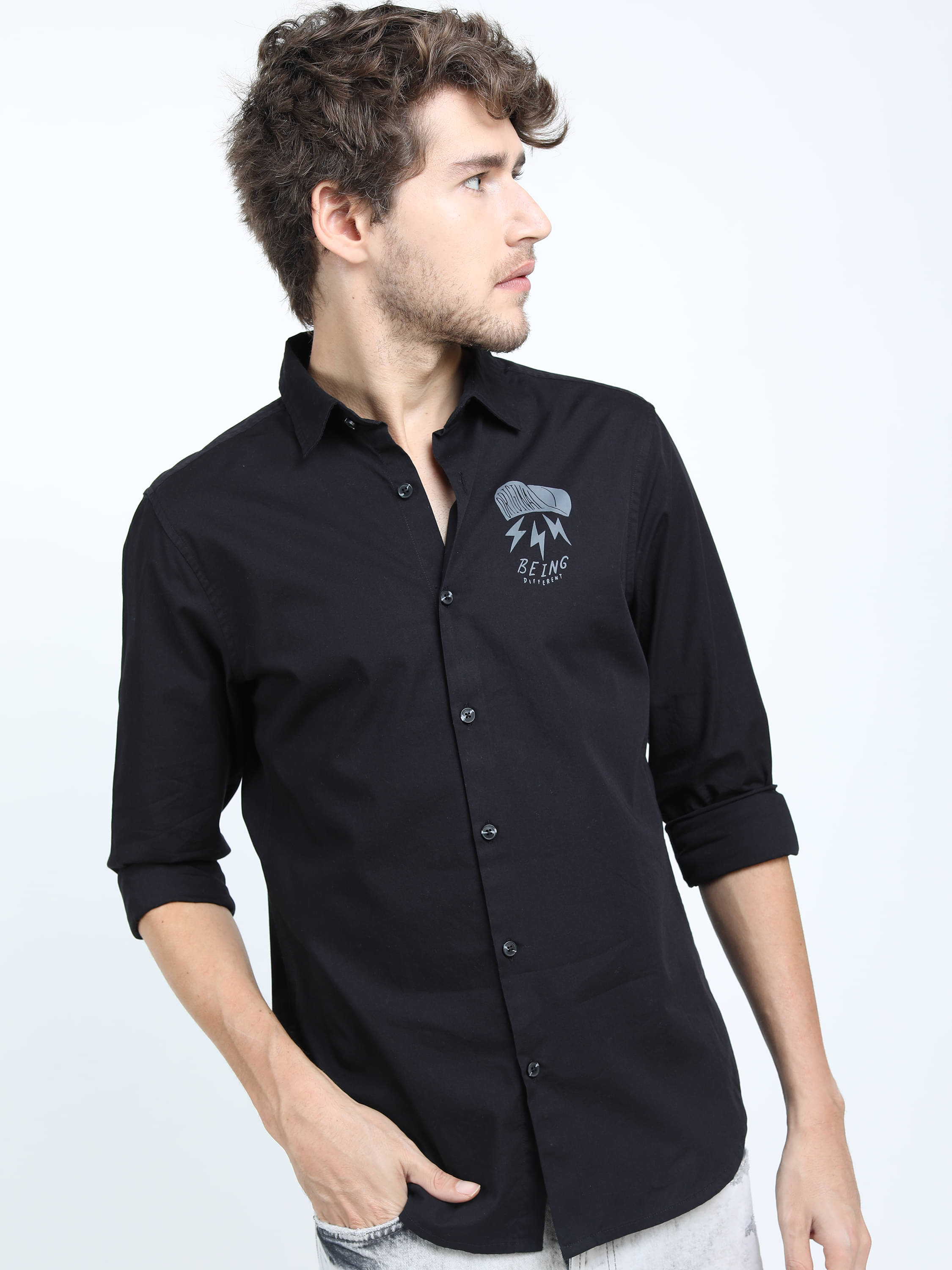Locomotive 100% Cotton Slim Fit Printed Full Sleeves Men's Casual Shirt - Black ( Pack of 1 ) Locomotive 100% Cotton Slim Fit Printed Full Sleeves Men's Casual Shirt - Black ( Pack of 1 )