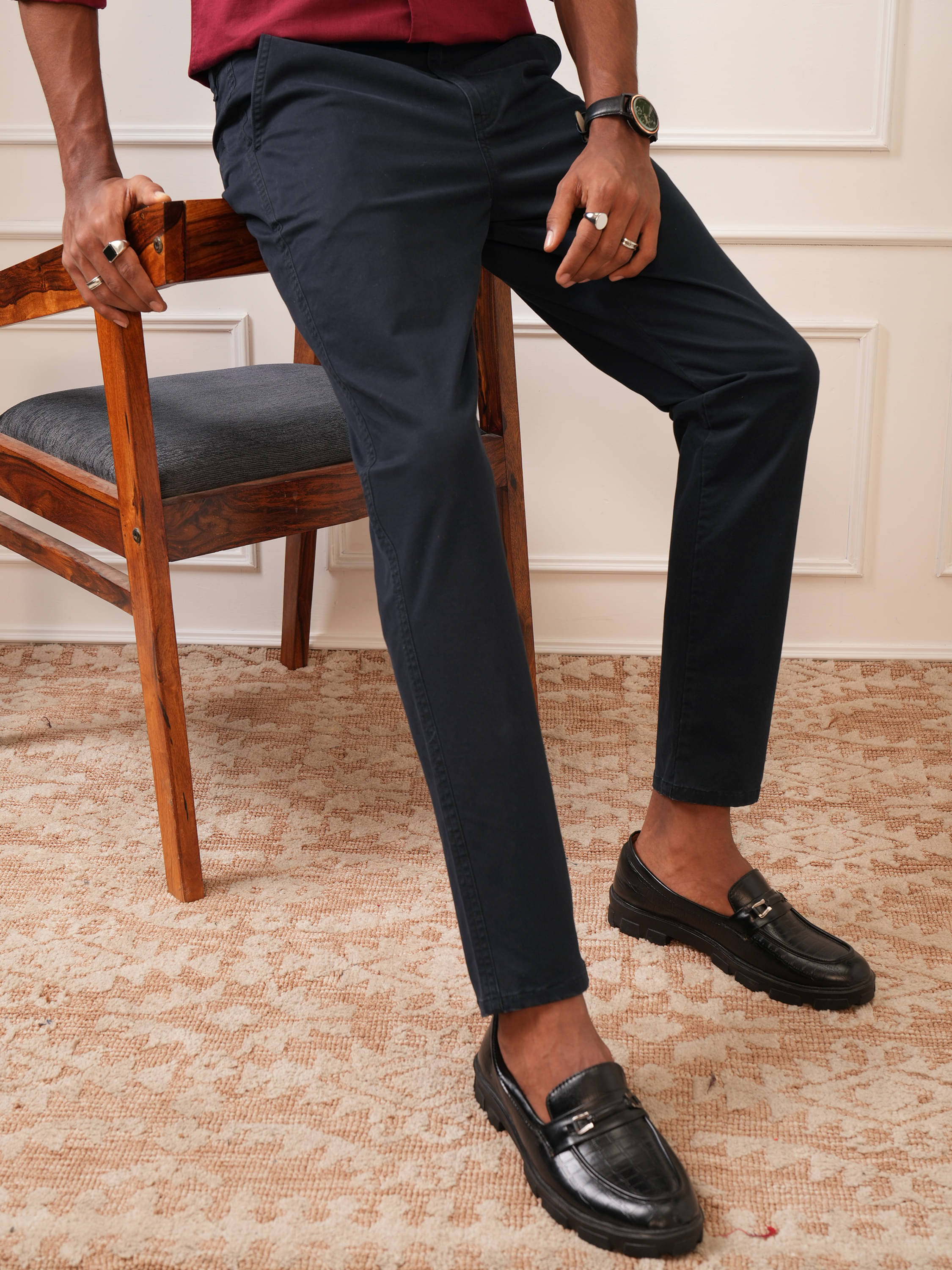     			Locomotive Slim Flat Men's Chinos - Blue ( Pack of 1 )