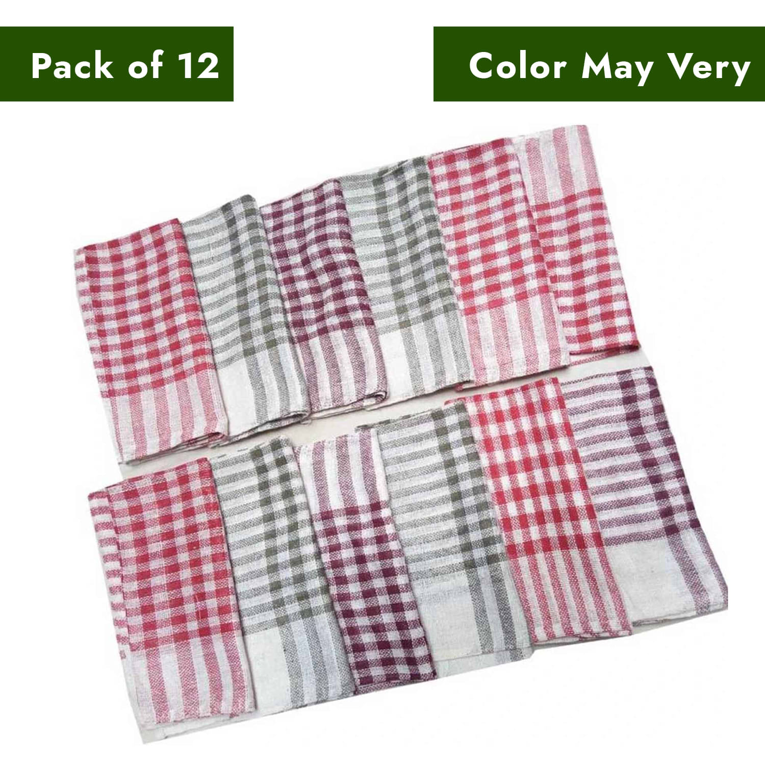     			Luxurivo Home Set of 12 40x40 Cotton Kitchen Towel
