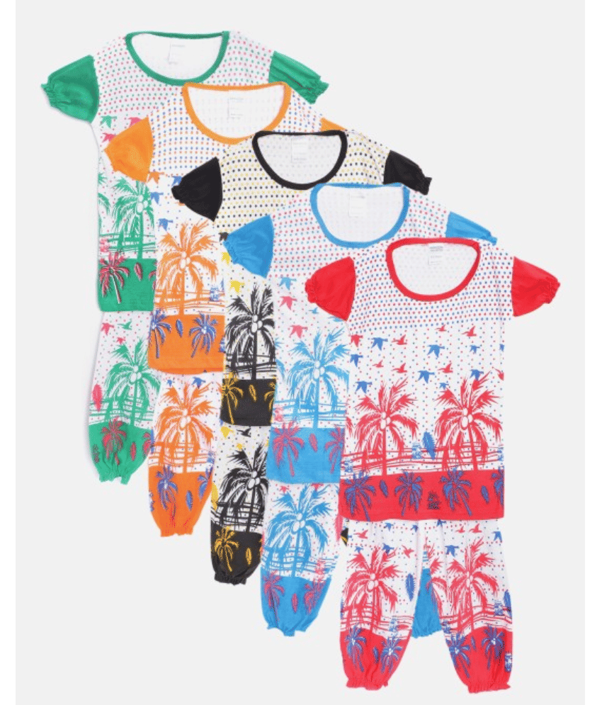 MANZONE Pack of 5 Girls 100% Cotton T-shirts & Palazzo ( Multicolor ) MANZONE Pack of 5 Girls 100% Cotton T-shirts & Palazzo ( Multicolor )
