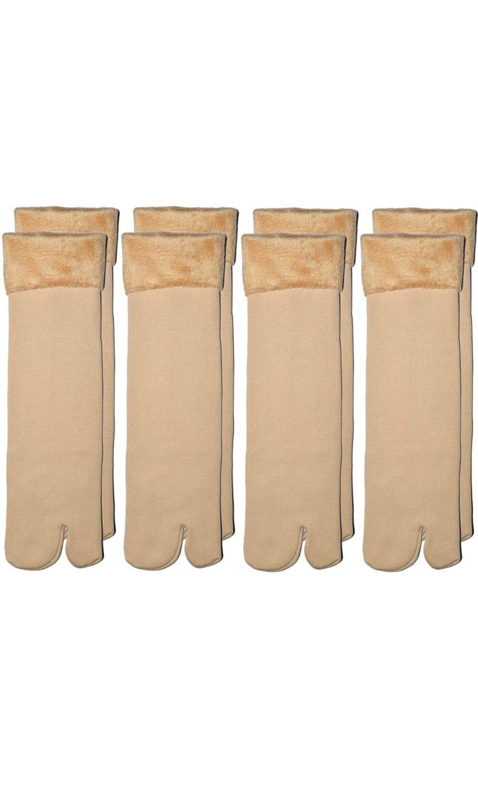     			MITSURU Pack of 4 Women's Velvet Ankle Length Socks ( Cream )