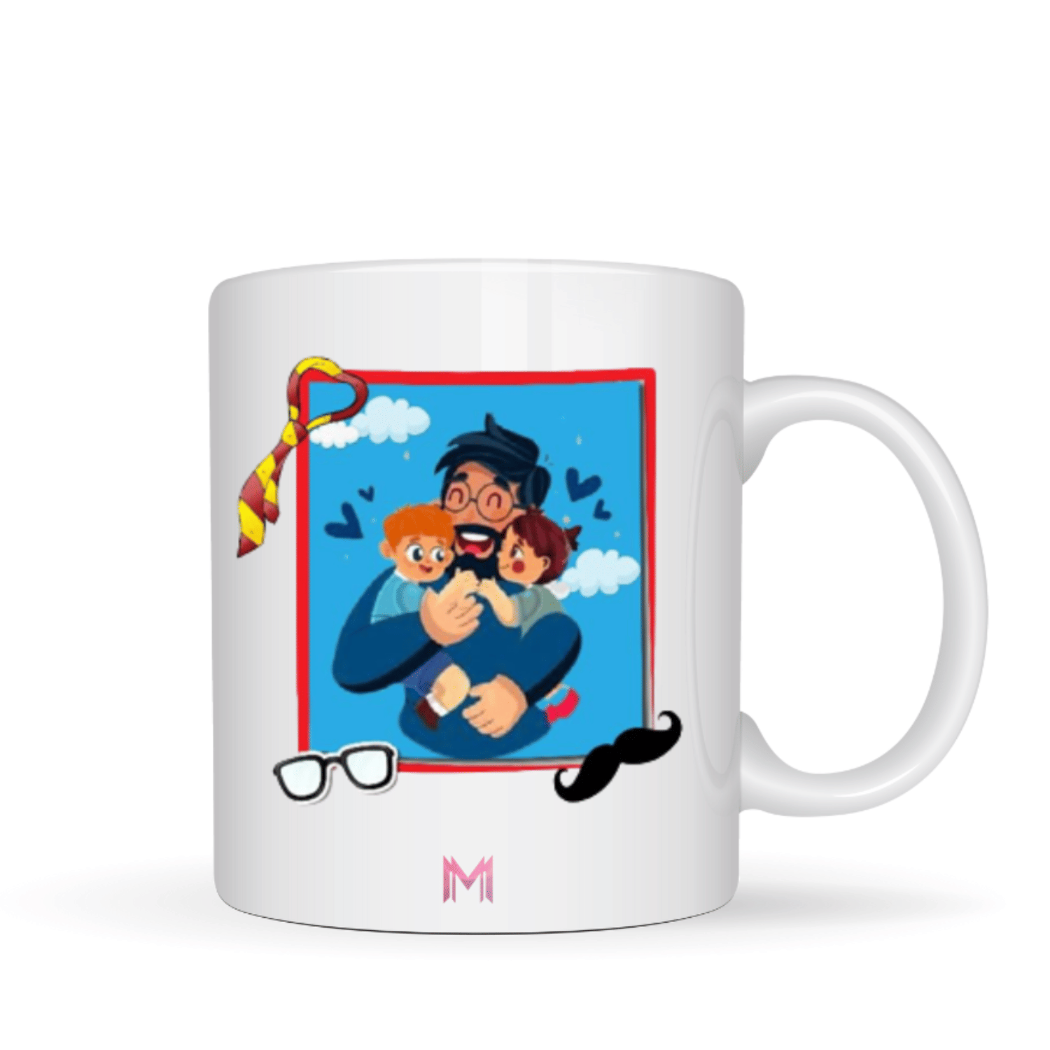     			Maddock white fathersday 6 Ceramic Coffee Mug 350 mL ( Pack of 1 )