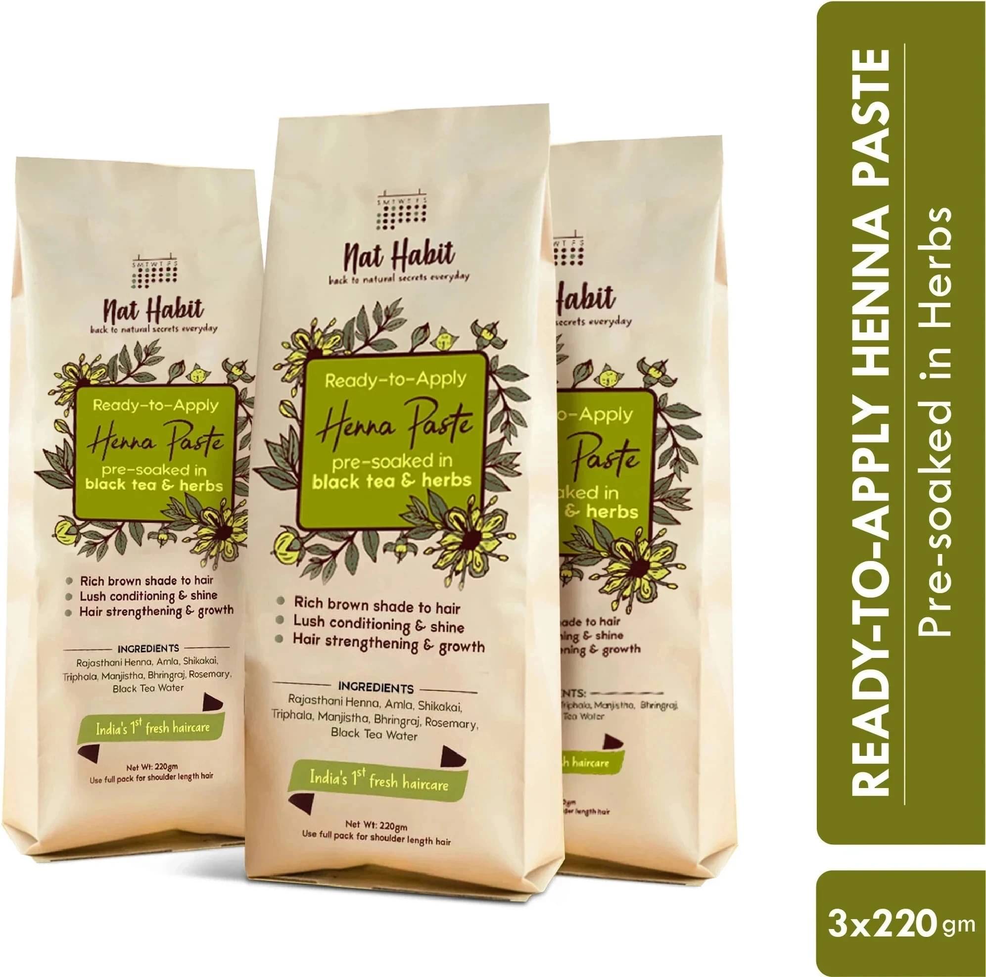     			Nat Habit Ready to Apply Henna Paste for Rich Brown Shade from Rajasthani Henna Powder
