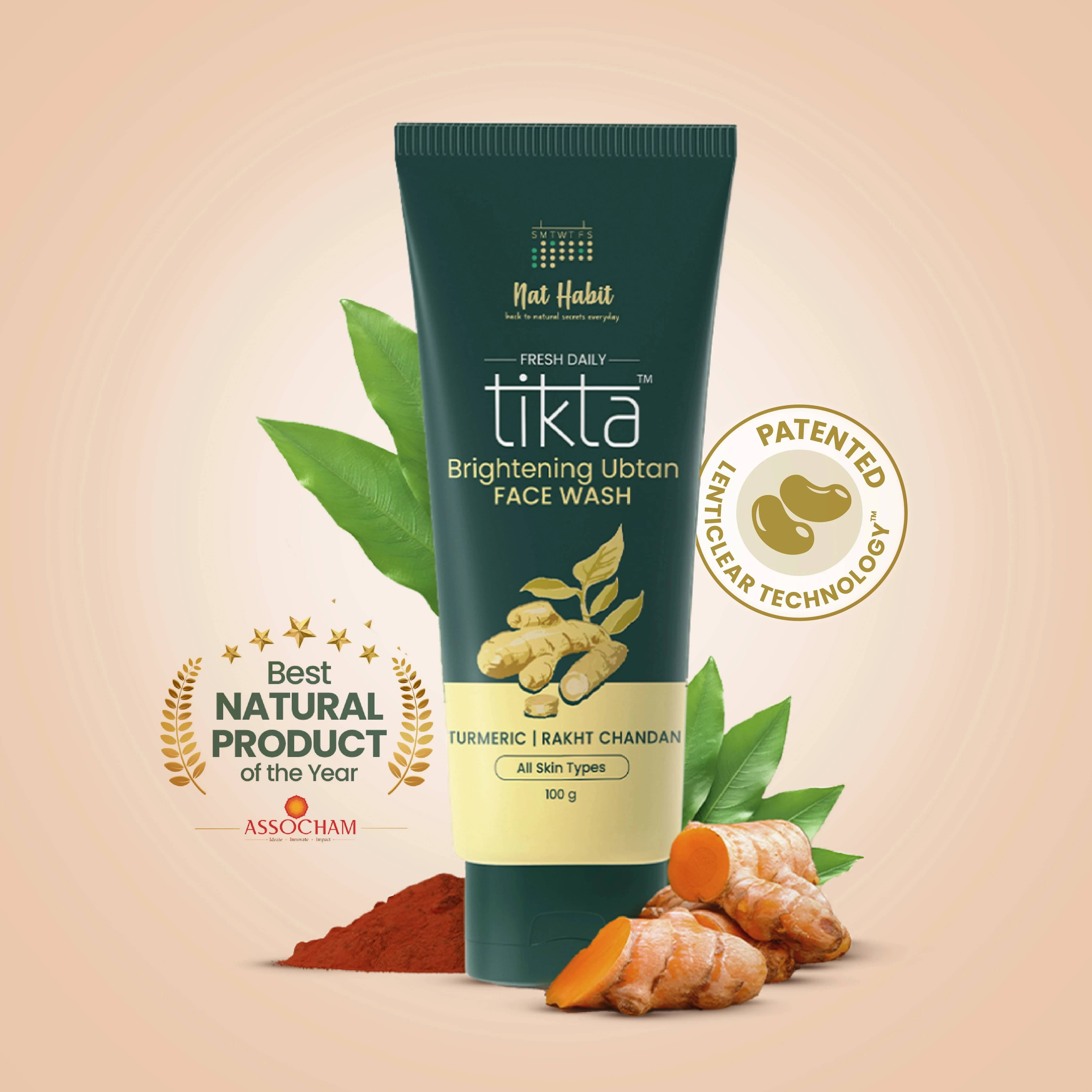     			Nat Habit Skin Brightening for Women & Men De Tan Ubtan Face Wash (100 g)