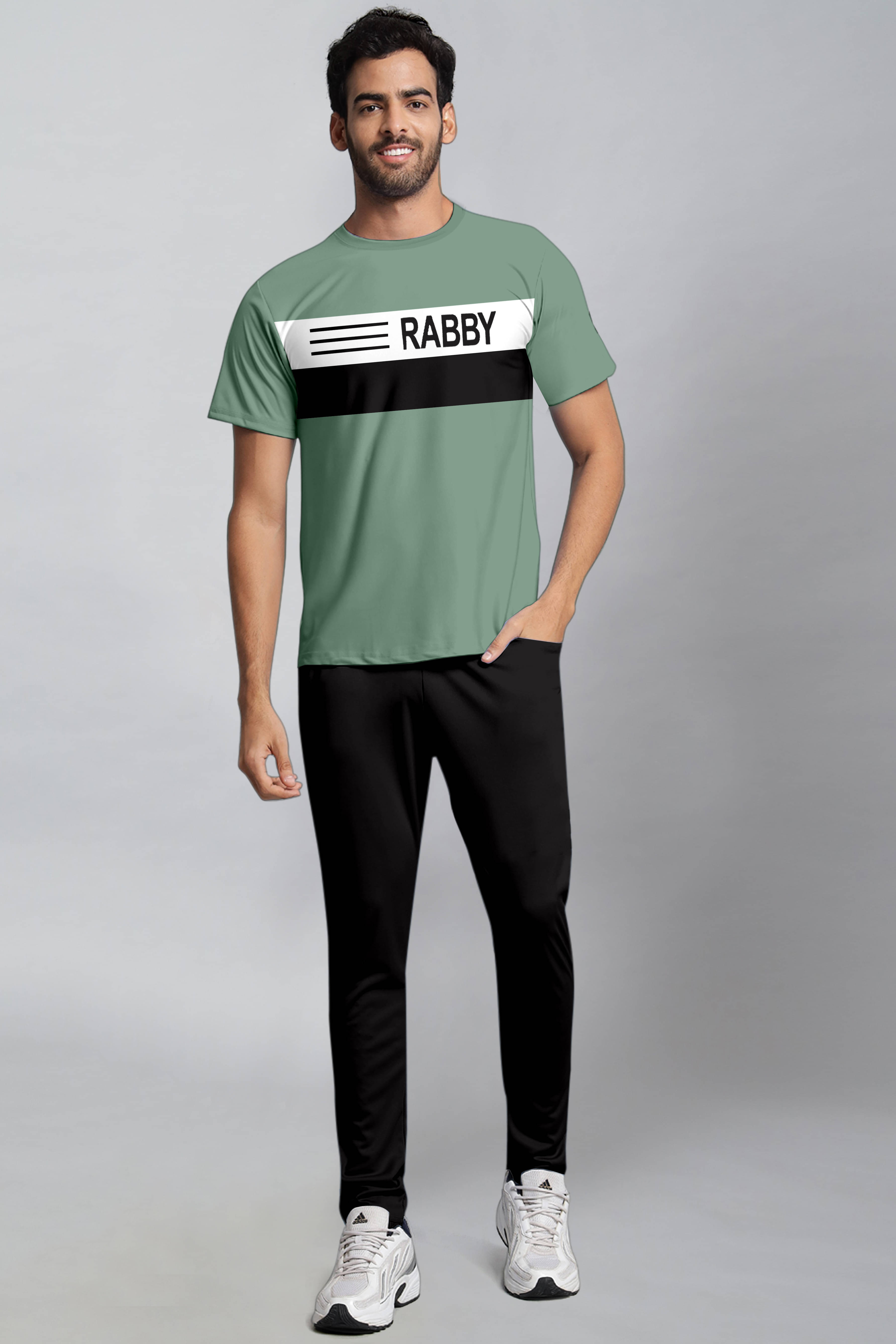     			RABBY Beige Polyester Blend Regular Fit Men's Tracksuit ( Pack of 1 )