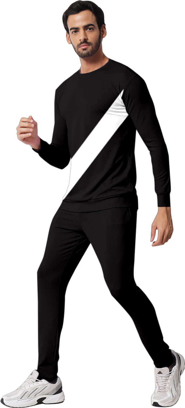 RABBY Black Polyester Blend Regular Fit Men's Tracksuit ( Pack of 1 ) RABBY Black Polyester Blend Regular Fit Men's Tracksuit ( Pack of 1 )