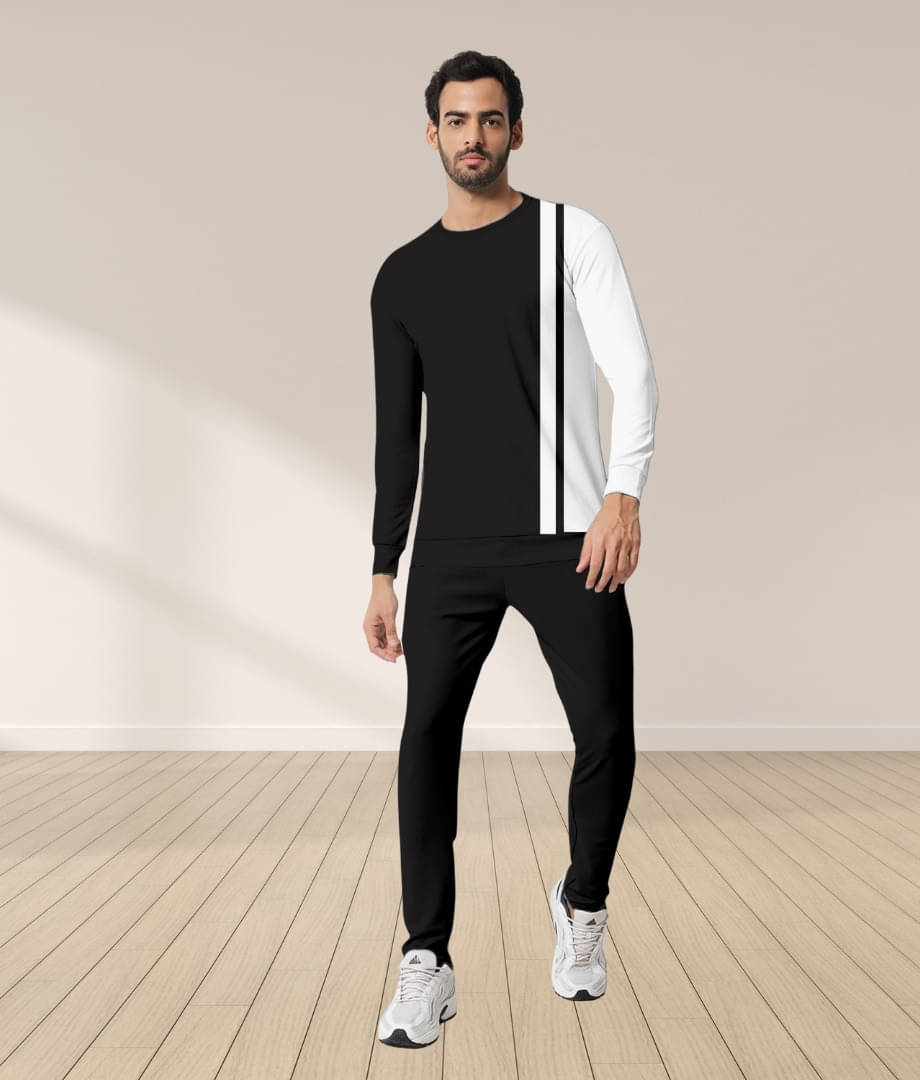 RABBY Black Polyester Blend Regular Fit Men's Tracksuit ( Pack of 1 ) RABBY Black Polyester Blend Regular Fit Men's Tracksuit ( Pack of 1 )