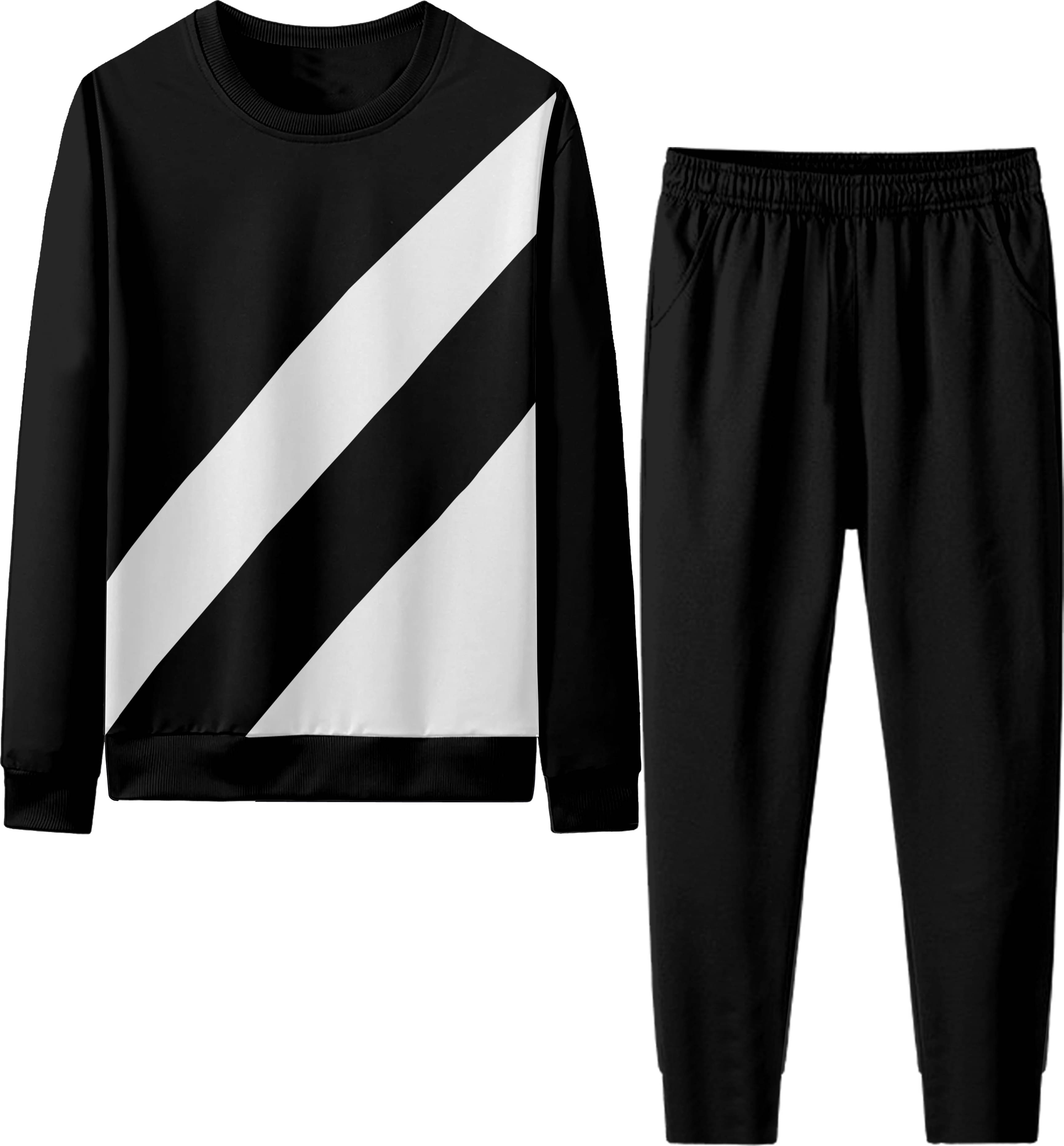     			RABBY Black Polyester Regular Fit Men's Tracksuit ( Pack of 1 )